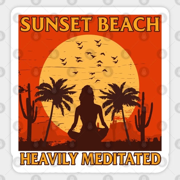 Beach meditation vintage Sticker by Tonibhardwaj